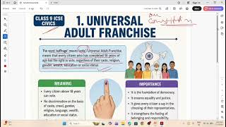 Class-9 (History/Civics)- Universal Adult Franchise. CH- Our Constitution. #UAF #Democracy #history