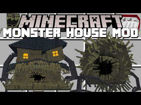 Minecraft MONSTER HOUSE MOD / SCARY MONSTER HOUSE ADDON! (Minecraft Mods)