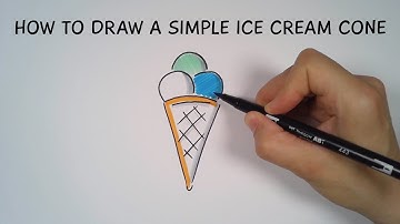 How to draw a simple ice cream cone