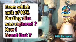 From which unit of ME starting air line Busting Disc was raptured? How I found that? Mar.Engineering