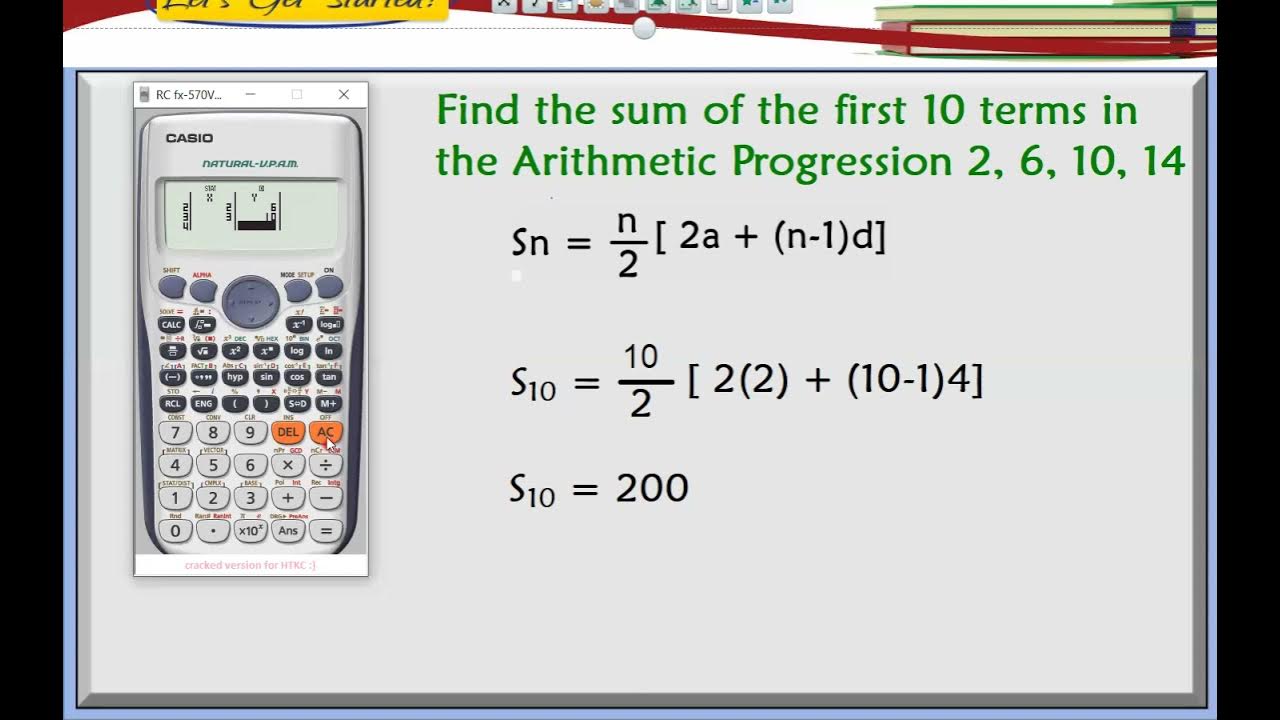 calculator technique(sum of the arithmetic progression) - YouTube
