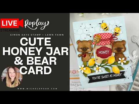 🍯 Cute Honey Jar & Bear Scene Card | Lawn Fawn Meets Simon Says Stamp