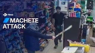 Machete attack on shopkeeper