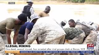 Illegal Mining: One dead, several injured, four arrested after rival groups clash at Bonsa (24-3-22)