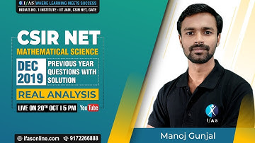 Real Analysis | Paper Discussion with Solution | CSIR NET-2019 | IFAS