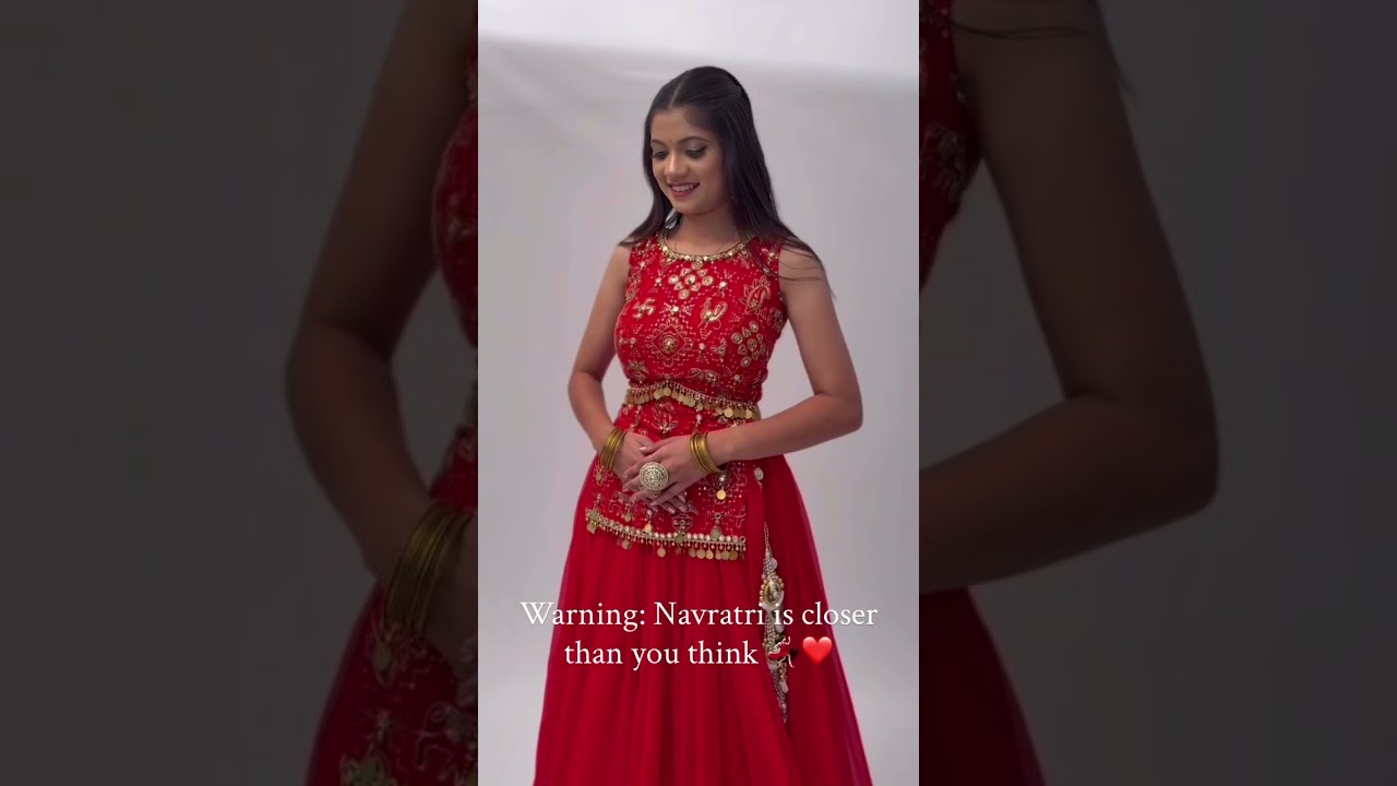 Orange Thread Embroidered Lehenga – Festival & Garba Wear