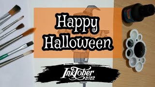 Inktober 2022 - Day 31 - Farm Drawing ( Scarecrow 🎃 Happy Halloween )