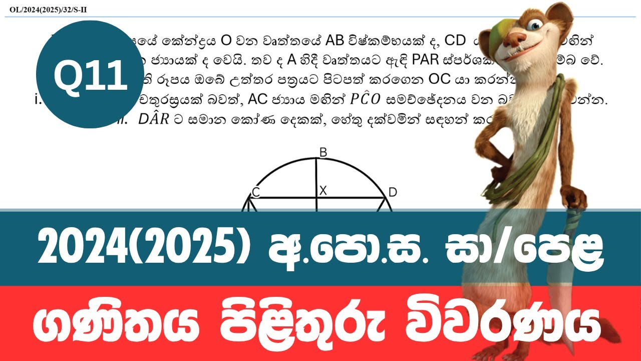OL 2024/2025 Maths Paper Discussion | Paper 02 | Question 11