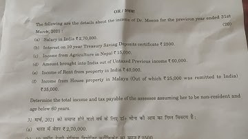 M.Com (P) ABST 2022 Direct Tax Paper Rajasthan university #Directtax