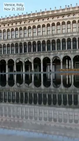 High tide floods seen at Venice's iconic St. Mark's Square