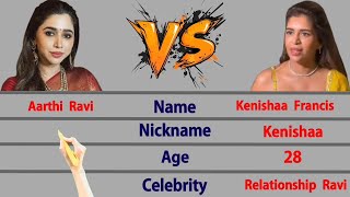 Aarthi Ravi Kenishaa Francis Comparison