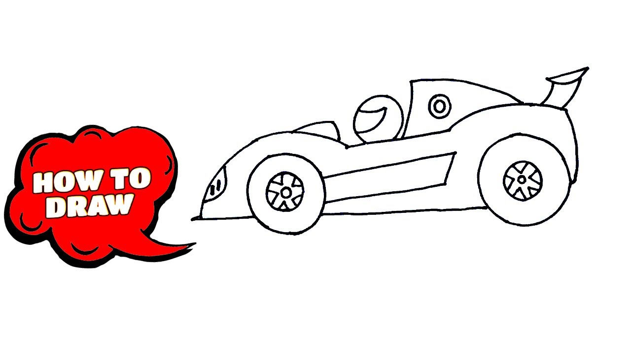 How to Draw a Racecar - Really Easy Drawing Tutorial