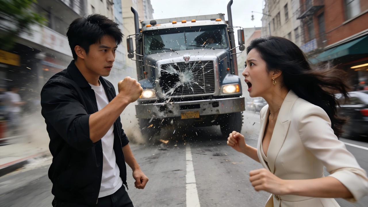 受盡欺負的傻小夥竟是隱藏神王，一拳打穿失控卡車救下美女總裁，美女總裁當場被征服求着嫁給他！