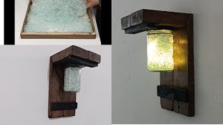 MAKING APPLICATION FROM WOOD AND GLASS PIECES  EASY IDEAS