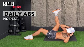 5 Min INTENSE ABS Workout For EVERY DAY | No Rest | No Equipment