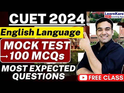 CUET 2024 English Language | Top 100+ MCQs - FREE CUET Batch - YouTube