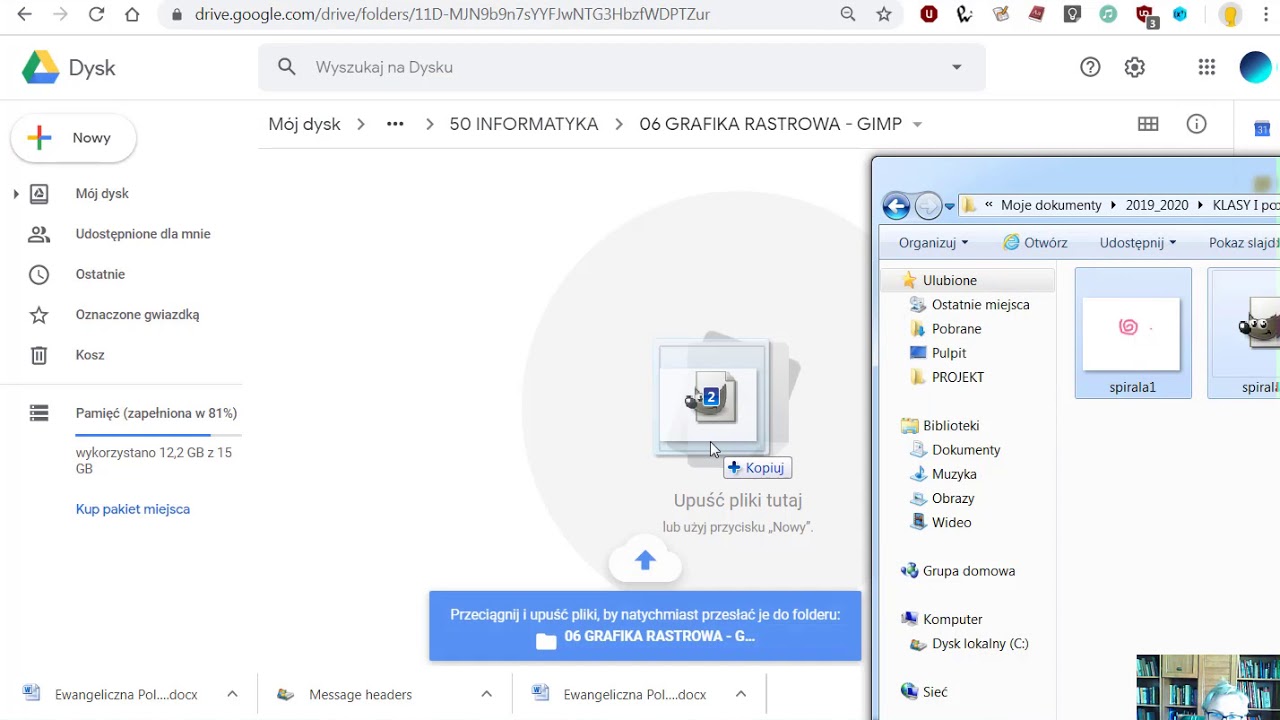 Sprawdziany Klasa 8 Dysk Google Chmura Google#1 - Przesyłanie prac na Dysk Google - YouTube