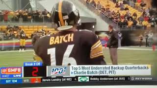 Charlie Batch comes in at #2 on Good Morning Football's top 5 most underrated Backup Qb's Profile