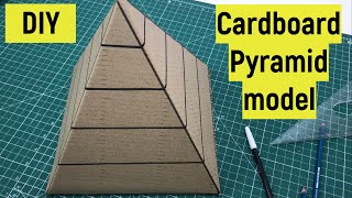 Cardboard pyramid 3D model making | How to make a cardboard pyramid model at home easy | Pyramid
