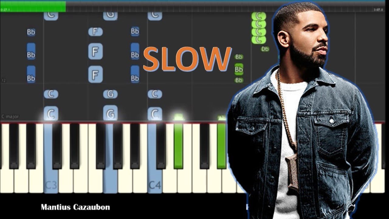 Drake - God's Plan Slow Piano Tutorial - How To Play - YouTube