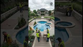 Backyard Pool Area Transformation Timelapse | Luxury Outdoor Living Design #interiordesign