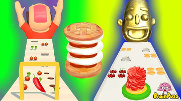 Sandwich Runner VS Pancake Run - All Level Gameplay COMPILATION part 2