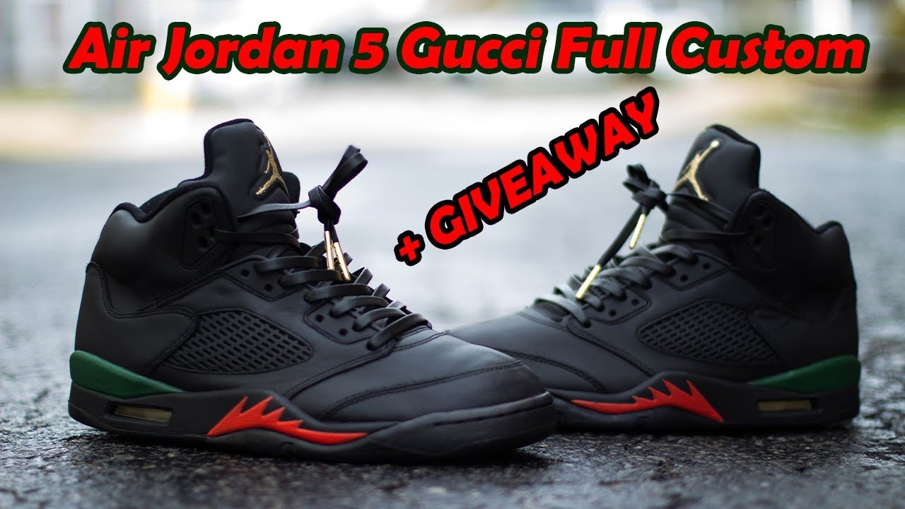Gucci Air Jordan 5 Full Custom Shoes 