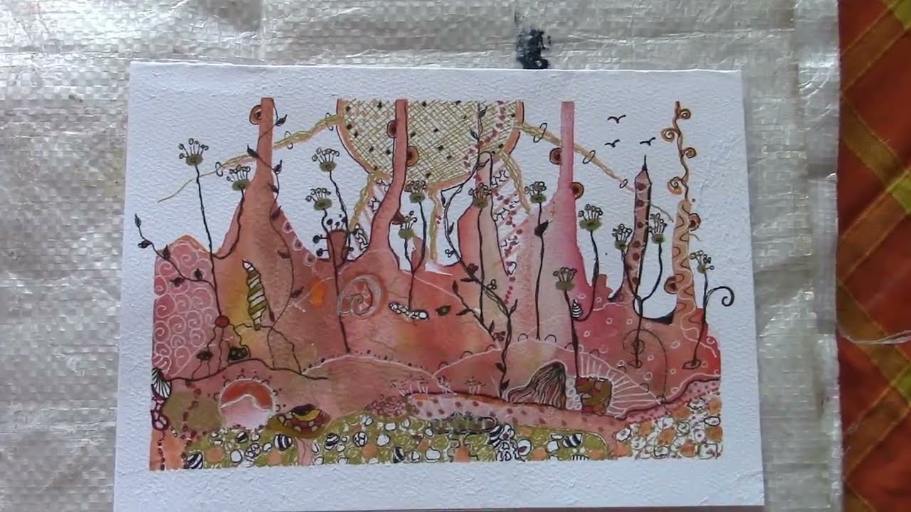 Watercolor Zentangle, Calming Art, Relaxing, Aquarell, Doodle,...