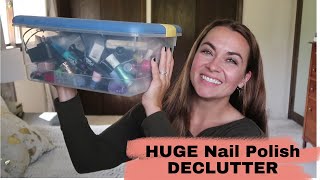 HUGE Nail Polish Declutter + What to KEEP vs TOSS #declutter #decluttering #nailpolish