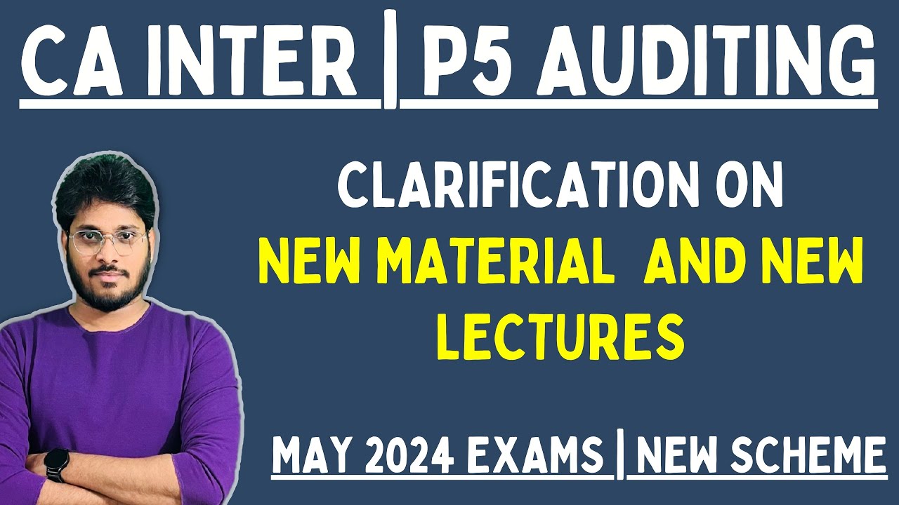 P5 AUDITING AND ETHICS | CA INTER | NEW SCHEME | MATERIALS AND VIDEO ...