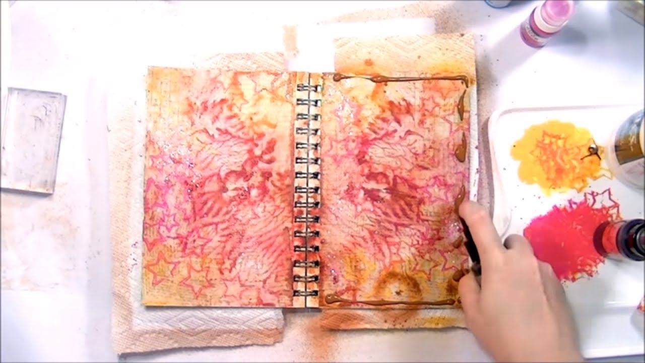 Mixed Media Art Journal Page - YouTube
