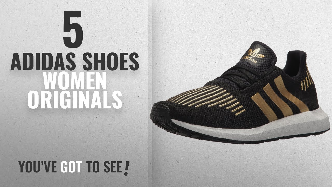 Top 5 Adidas Shoes Women Originals [2018]: adidas Originals Women's Swift Run W, Black/Gold