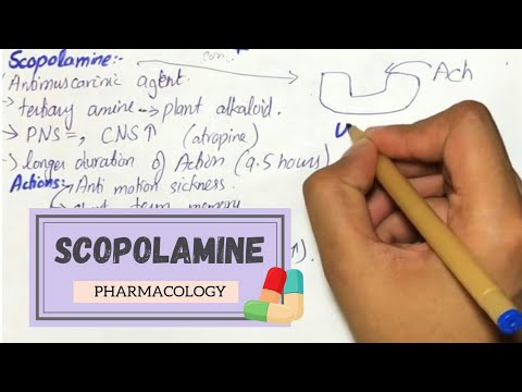 SCOPOLAMINE - Mechanism, Uses, Adverse effects, Pharmacokinetics. PHARMACOLOGY.