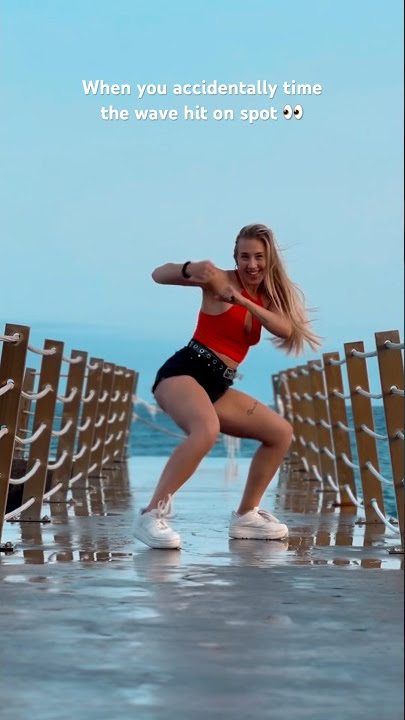 When you time the wave hit on spot with the dance 😱 #shorts
