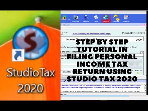 Step By Step Guide In Filing Income Tax Return Using Studio Tax 2020 - Ontario Canada