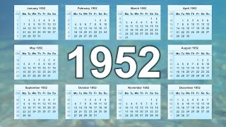 1952 Calendar