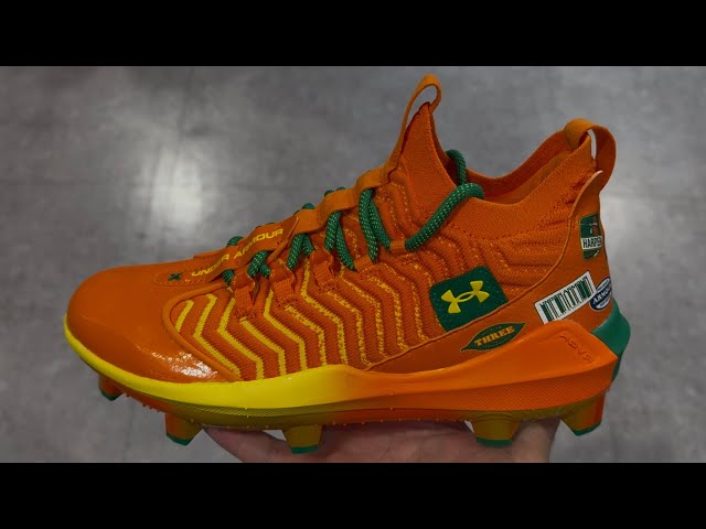 Under Armour Harper 9 Pro TPU Bring The Juice Orange Baseball
