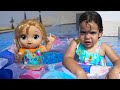 Amira and her super fun day with Baby Doll