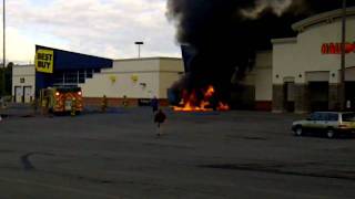 Truck fire at the Ithaca Mall