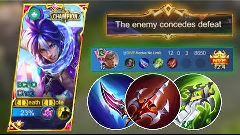 CHOU BEST ONE SHOT BUILD 2023 TO SOLO RANK PUSH #mlbb #topchou #solorank