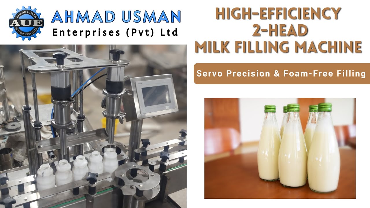 Fully Automatic 2-Head Servo Liquid Milk Bottle Filling Machine | GMP Model with CIP System