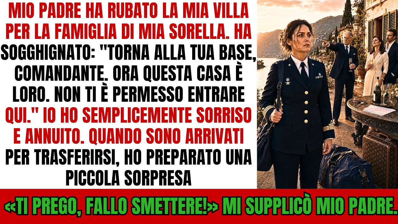 Quella sera mio padre stappò lo champagne sulla terrazza della mia villa e mi guardò dall’alto, con disprezzo. «Questa casa la do a Olivia e a suo marito. Adesso ci pensa la Marina a mantenerti.»...
