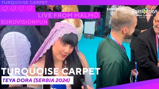 Turquoise Carpet 2024  - Teya Dora (Serbia) | EurovisionFun