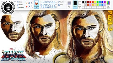 Thor Drawing |⚡ Speed Drawing Thor |⚡ Thor Drawing Easy |⚡ How to Draw Thor in MS Paint |⚡ Part 3