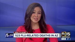 Over 500 flu-related deaths reported in arizona so far