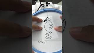 Seahorse embroidery#embroidery #handembroidery #needlework #embroideryart #embroiderymachine