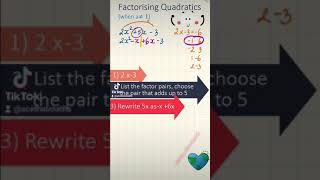 FACTORISING QUADRATICS - Advanced (a not equal to 1) | Animated Revision Flashcard TikTok