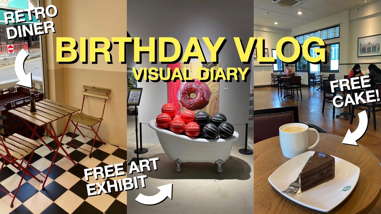 Birthday Vlog 🎂 Breakfast Club + ART NOW Exhibit @ Raffles Arcade + Colonial Starbucks in Singapore