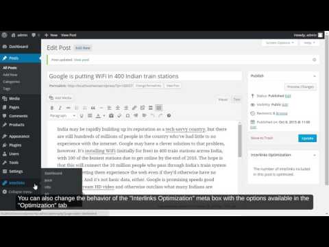 Interlinks Manager - Get information about the optimization of a post