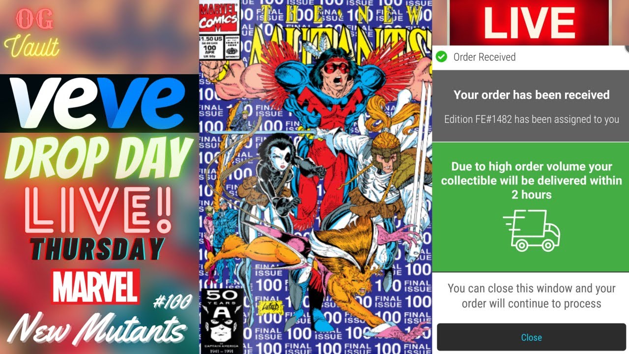 VeVe Drop Day LIVE - New Mutants #100 Marvel Comics Digital